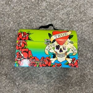 Ed Hardy x Lisa frank storage box vintage 90s‎ true love green red purse tote